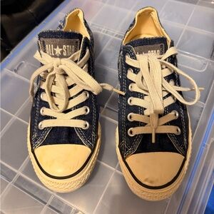 Converse Navy Canvas Sneakers with Cream Accents
